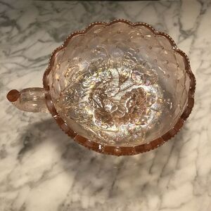 Vintage Pink Carnival Glass Imperial Pansy Bowl